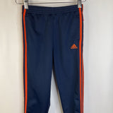 Size 7: Adidas Dark Blue/Orange Striped Athletic Pants