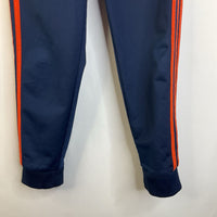 Size 7: Adidas Dark Blue/Orange Striped Athletic Pants