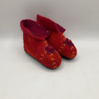 Size 2: Red 100% Wool Booties