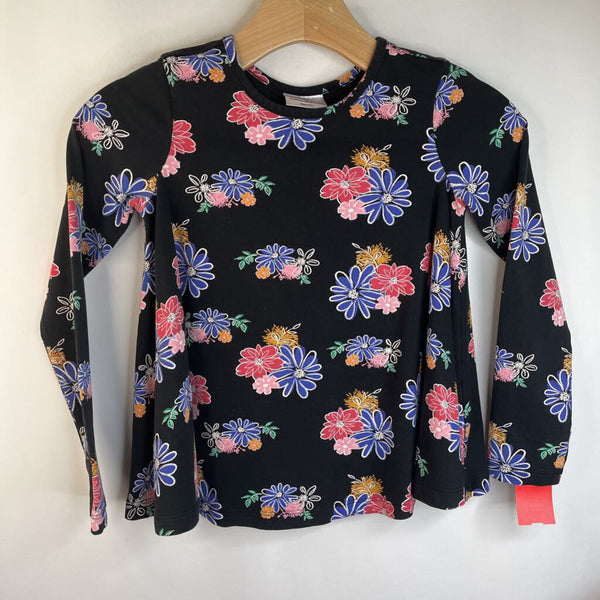 Size 8 (130 ): Hanna Andersson Black Colorful Floral Long Sleeve Shirt