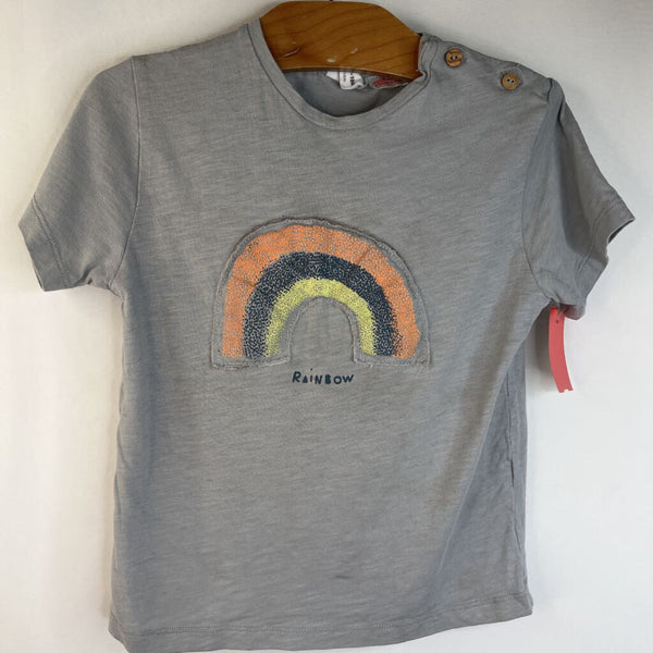 Size 3-4: Zara Grey "Rainbow" Print T-Shirt