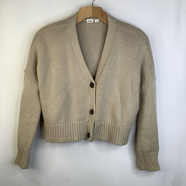 Size 10: Gap Creme Knitted Button-Up Cardigan