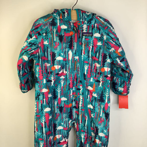 Size 12-18m: Patagonia Blue/Pink Forest Print Puffy Bunting