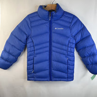 Size 7-8: Columbia Blue Omni-Heat 80% Down Zip-Up Puffer Coat