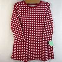 Size 4 (100): Hanna Andersson Red/White Checkered Long Sleeve Dress