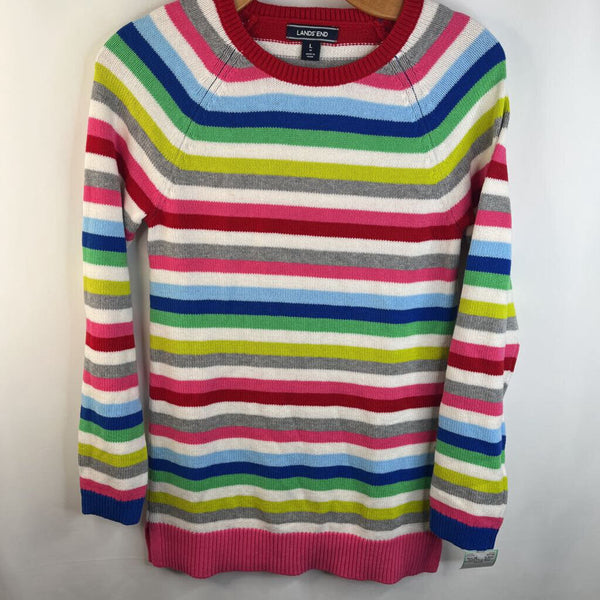 Size 14: Lands End Colorful Striped Knitted Long Sleeve Dress