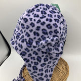 Size M: Lands End Purple Cheetah Print Fleece Hat