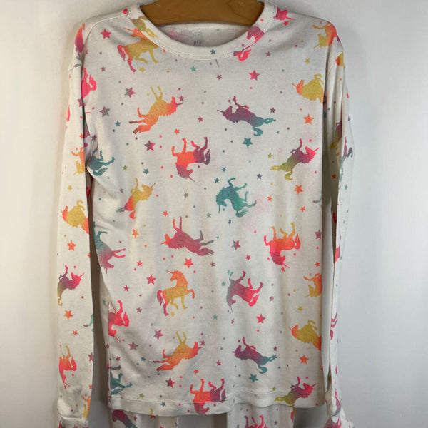 Size 12: Gap White/ Colorful Unicorns 2pc PJs