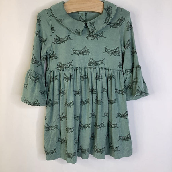 Size 6-12m: Kate Quinn Green Grasshopper Long Sleeve Dress