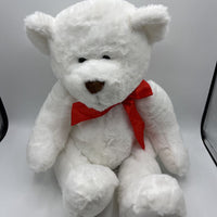 Animal Adventure White Bear W/Red Bow Plush