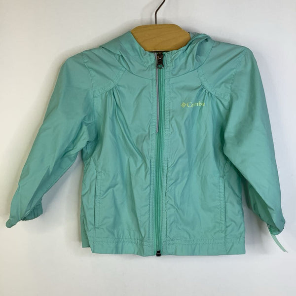 Size 2: Columbia Aqua Hooded Rain Coat