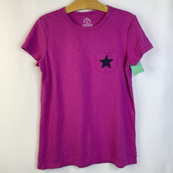 Size 12: Primary Pink Black Star Pocket T-Shirt