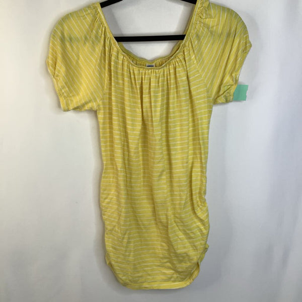 Size XS: Old Navy Yellow/White Striped Maternity T-Shirt