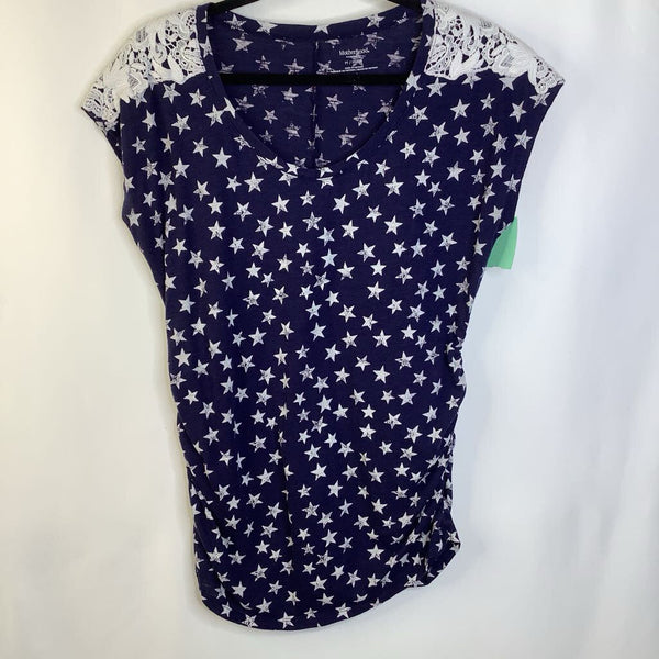 Size M: Motherhood Navy Blue White Stars Maternity T-Shirt