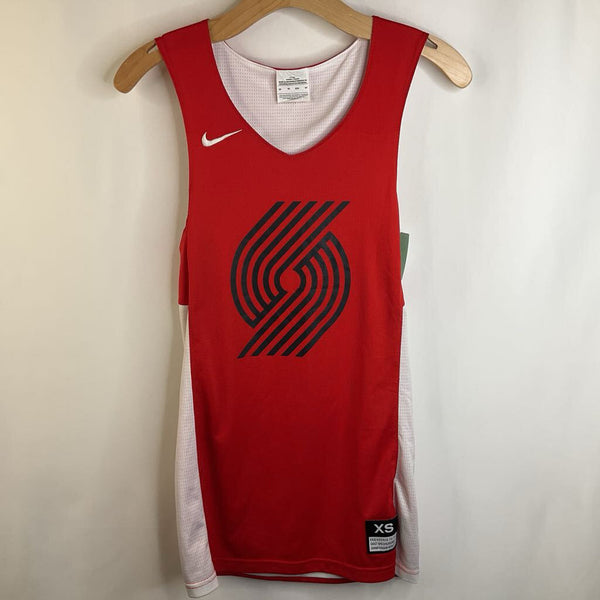 Size 12-14: Nike Blazer Red/White Black Logo Basketball Athletic Tank Top