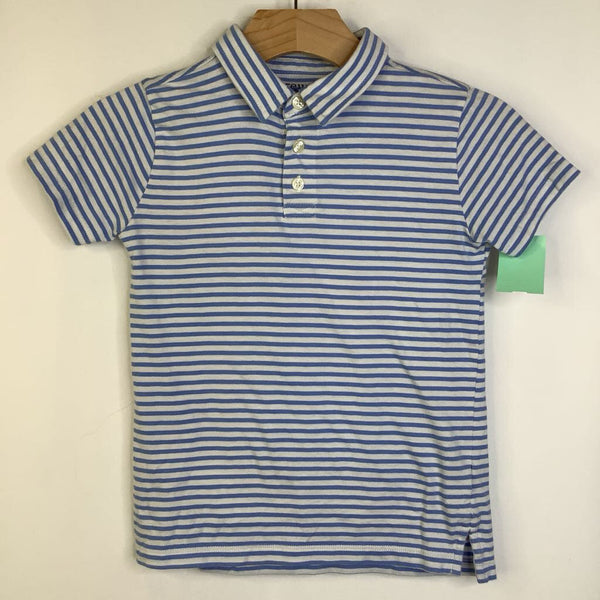 Size 6-7: Crewcuts White/Light Blue Polo T-Shirt