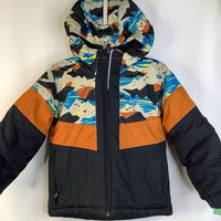 Size 4-5: Columbia Black/Orange Blue Mountains Zip-Up Winter Coat