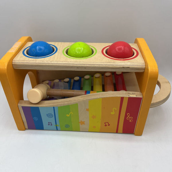 Hape Wooden Pound & Tap Bench with Slide Out Xylophone