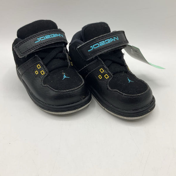 Size 5: Jordan Black/Blue Velcro Strap Sneakers