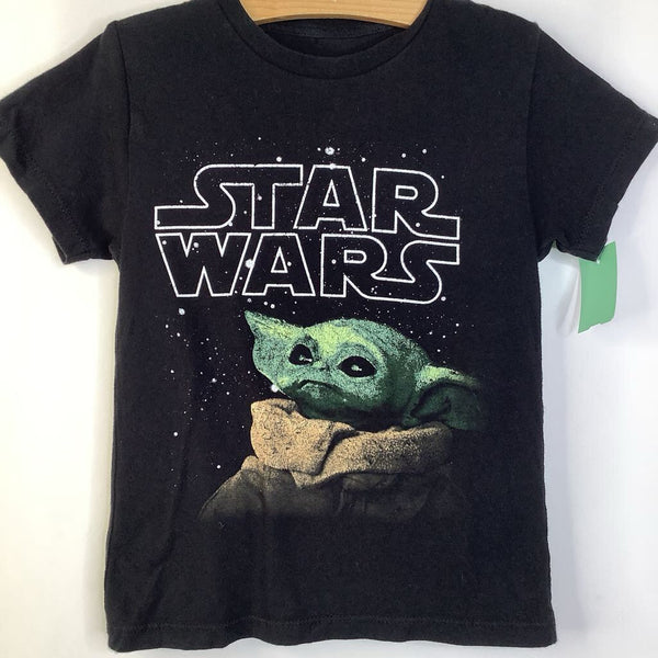 Size 6-7: Star Wars Black Yoda Print T-Shirt