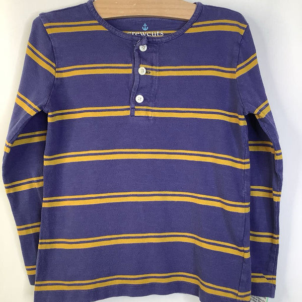 Size 4-5: Crewcuts Blue/Yellow Striped Long Sleeve Shirt