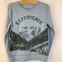 Size 4-5: Crewcuts Blue Heathered "Experience The Wild" Long Sleeve Shirt