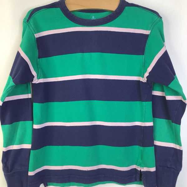 Size 4-5: Crewcuts Green/Blue/White Striped Long Sleeve Shirt