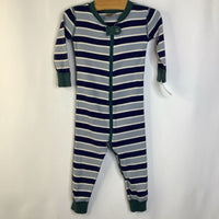 Size 2 (85): Hanna Andersson 2 Tone Blue Striped 1pc PJs