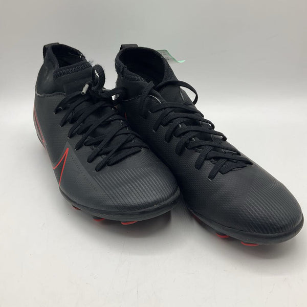 Size 1Y: Nike Black/Orange Lace-Up Soccer Cleats