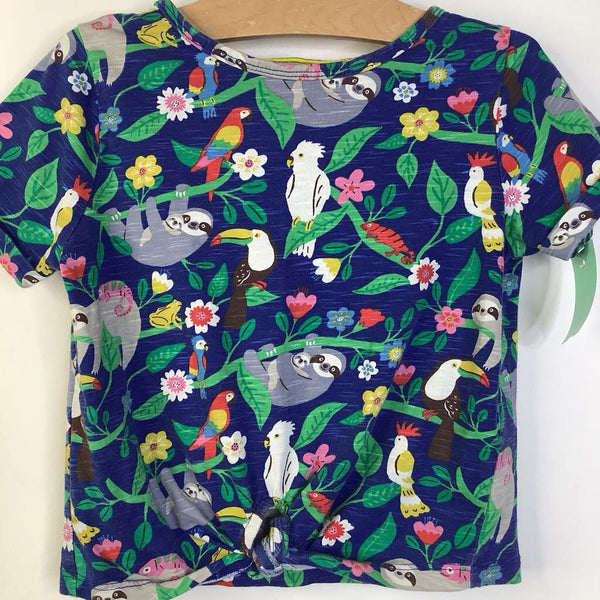 Size 6-7: Mini Boden Blue Jungle Animals Print T-Shirt