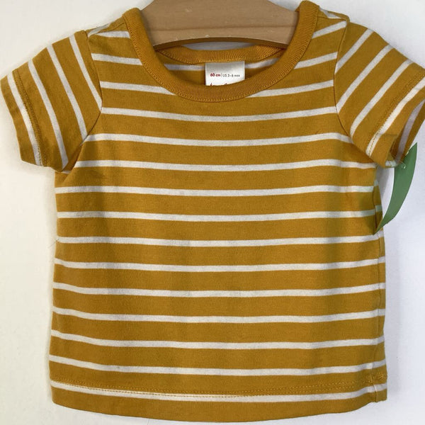 Size 3-6m (60): Hanna Andersson Yellow/White Striped T-Shirt