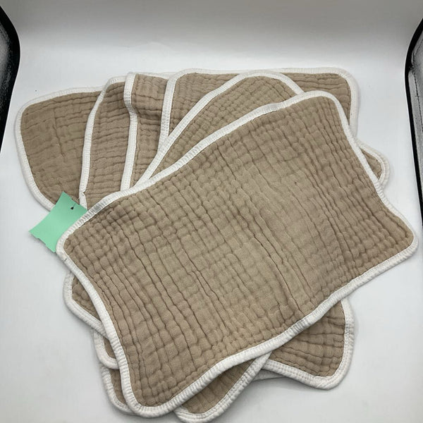 6pc Tan Burp Cloths