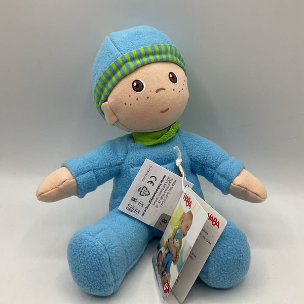 Haba Blue Plush Baby Doll-NEW W/Tag