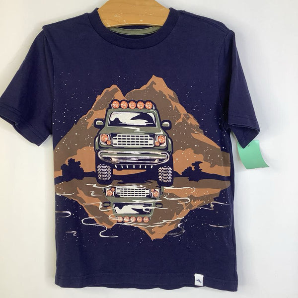 Size 5-6: Tommy Bahama Blue/Brown Truck Print T-Shirt