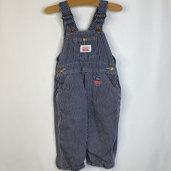 Size 2: Osh Kosh B'Gosh Blue/White Striped Overalls