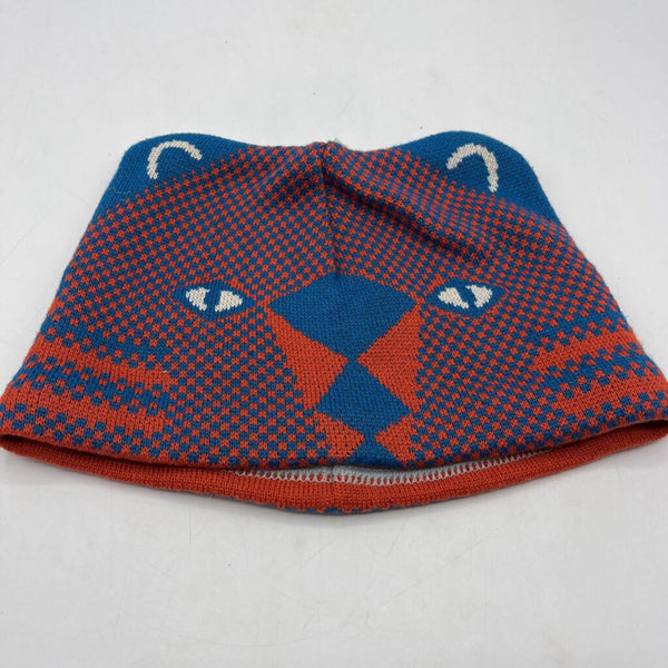 Size M: Patagonia Orange/Blue Bear Knitted Beanie W/Ears