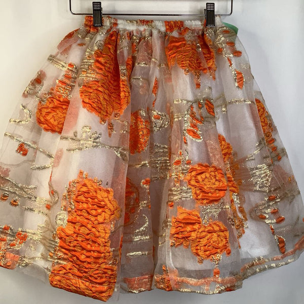 Size 12-14: Orange/Golden Mesh Lines Tutu