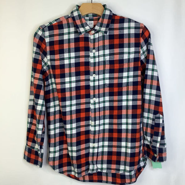 Size 12: Gap Blue/Red/White Checkered Button-Up Long Sleeve Shirt