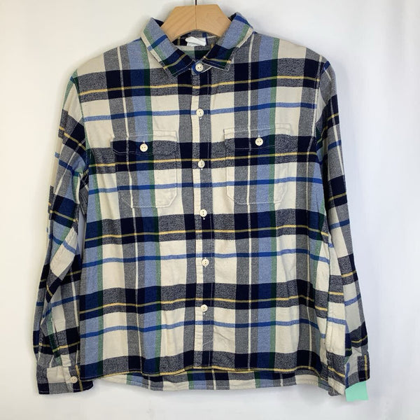 Size 14-16: Gap Blue/White Plaid Button-Up Long Sleeve Shirt