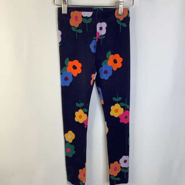 Size 5 (110): Hanna Andersson Navy Blue Colorful Floral Leggings