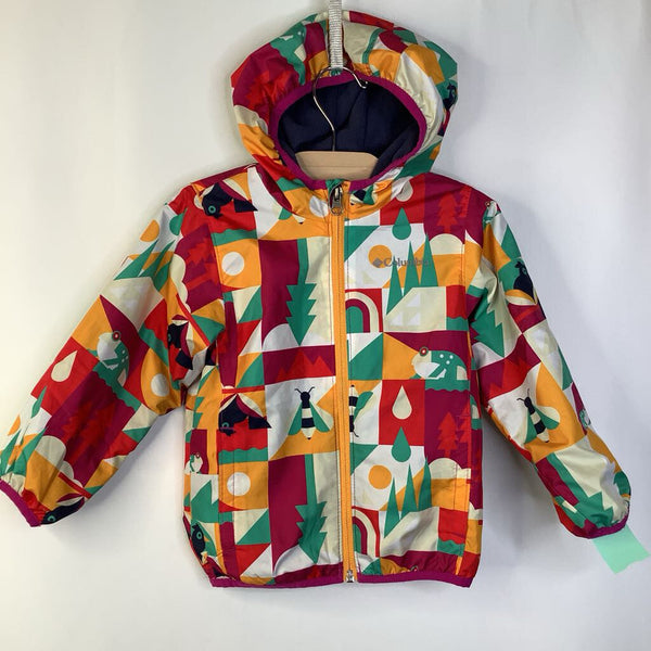 Size 3: Columbia Colorful Nature Fleece-Lined Light Hooded Coat