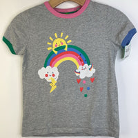 Size 9-10: Mini Boden Grey Rainbow T-Shirt - REDUCED