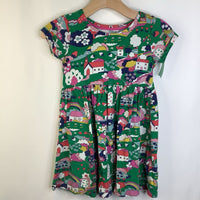 Size 7-8: Mini Boden Green Country Living Print Short Sleeve Dress