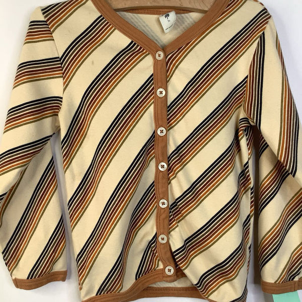 Size 5: Kate Quinn Yellow Colorful Striped Button-Up Long-Sleeve Shirt