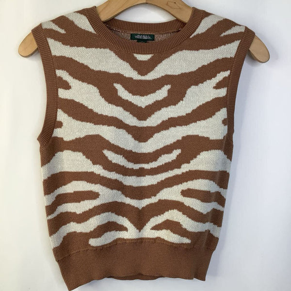 Size 14: Wild Fable Brown Zebra Sweater Vest - New w/ Tags