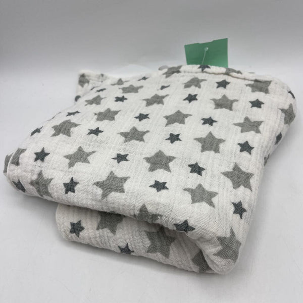 Aden & Anais White Grey Stars Blanket