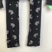 Size 10: Gap Black Silver Unicorn 2pc PJs