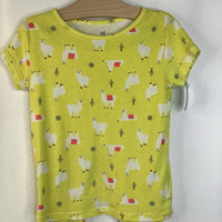 Size 10: Gap Yellow White Llamas Short Sleeve 2pc PJs