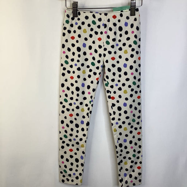 Size 6-7 (120): Hanna Andersson White/Colorful Polka Dots Leggings