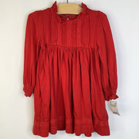 Size 2-3: Mini Boden Red Lace Long Sleeve Dress